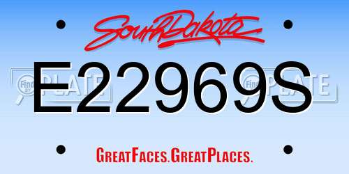 E22969S South Dakota License Plate