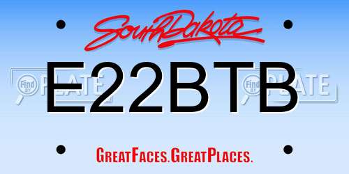 E22BTB South Dakota License Plate