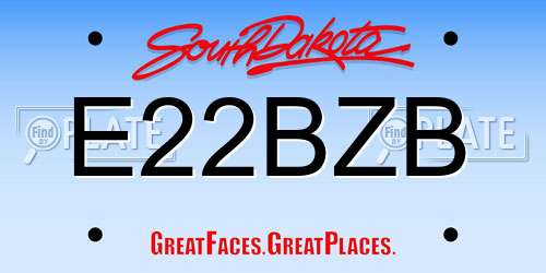 E22BZB South Dakota License Plate