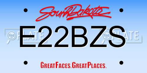 E22BZS South Dakota License Plate