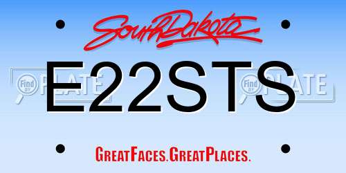 E22STS South Dakota License Plate