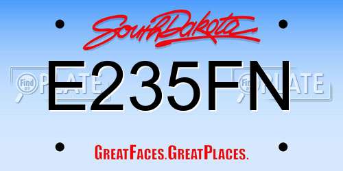 E235FN South Dakota License Plate