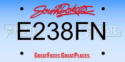 E238FN South Dakota License Plate