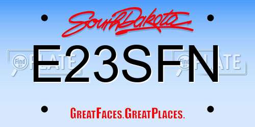 E23SFN South Dakota License Plate