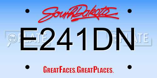 E241DN South Dakota License Plate