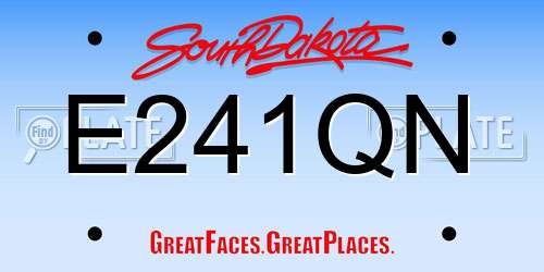 E241QN South Dakota License Plate