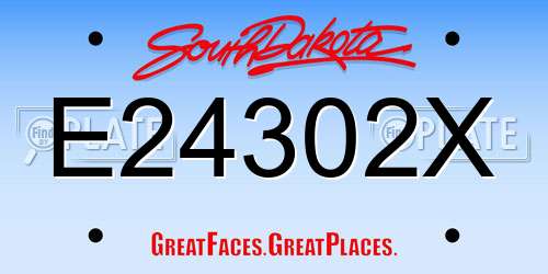 E24302X South Dakota License Plate