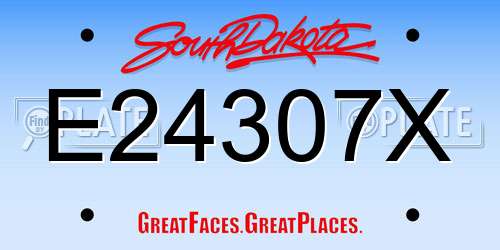 E24307X South Dakota License Plate