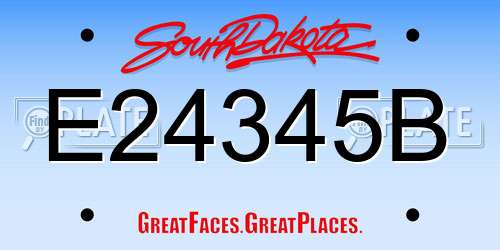 E24345B South Dakota License Plate