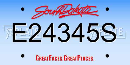 E24345S South Dakota License Plate