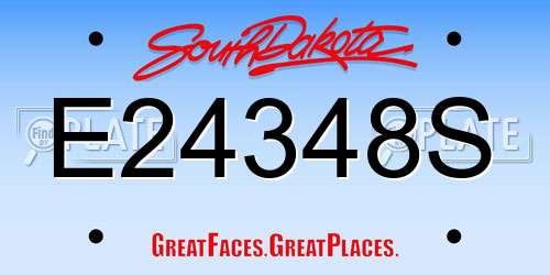 E24348S South Dakota License Plate