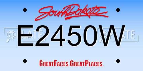 E2450W South Dakota License Plate