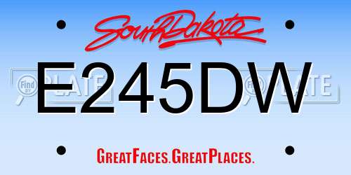E245DW South Dakota License Plate