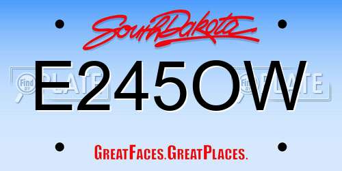 E245OW South Dakota License Plate