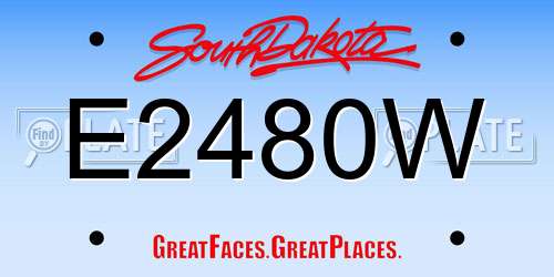 E2480W South Dakota License Plate