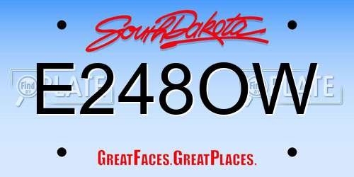 E248OW South Dakota License Plate