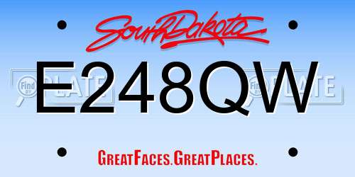 E248QW South Dakota License Plate