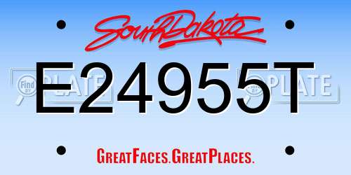 E24955T South Dakota License Plate