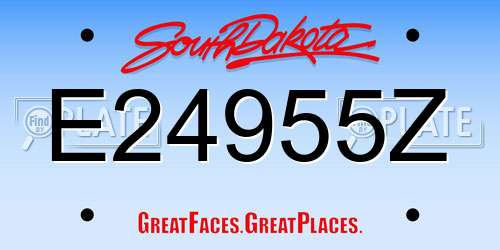 E24955Z South Dakota License Plate
