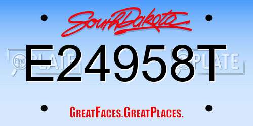 E24958T South Dakota License Plate