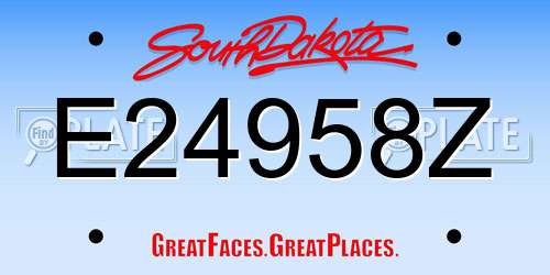 E24958Z South Dakota License Plate