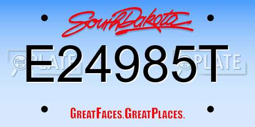 E24985T South Dakota License Plate