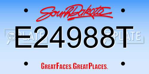 E24988T South Dakota License Plate