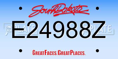 E24988Z South Dakota License Plate