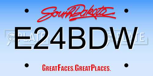 E24BDW South Dakota License Plate