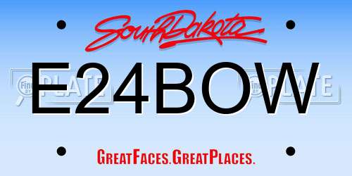 E24BOW South Dakota License Plate