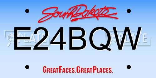 E24BQW South Dakota License Plate