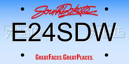 E24SDW South Dakota License Plate