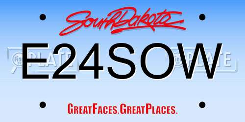 E24SOW South Dakota License Plate