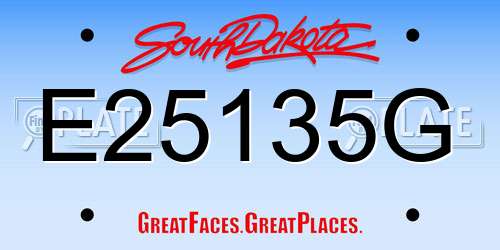 E25135G South Dakota License Plate