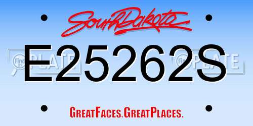 E25262S South Dakota License Plate