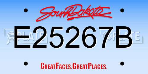 E25267B South Dakota License Plate