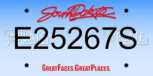 E25267S South Dakota License Plate