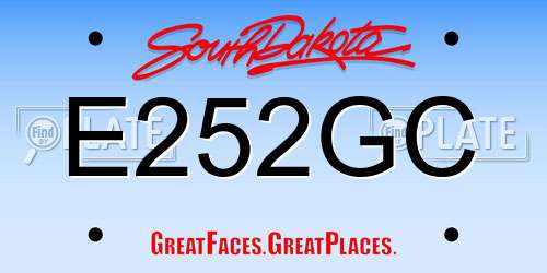 E252GC South Dakota License Plate