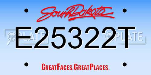 E25322T South Dakota License Plate