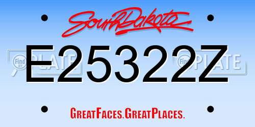 E25322Z South Dakota License Plate