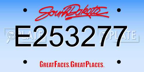 E253277 South Dakota License Plate