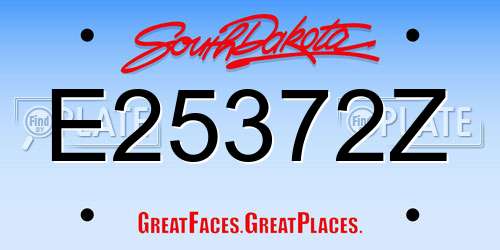 E25372Z South Dakota License Plate