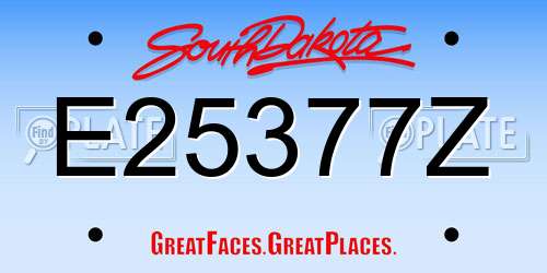 E25377Z South Dakota License Plate
