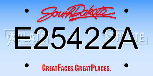 E25422A South Dakota License Plate