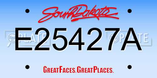 E25427A South Dakota License Plate
