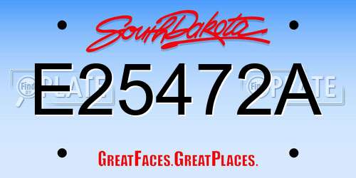 E25472A South Dakota License Plate