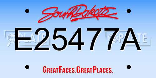 E25477A South Dakota License Plate