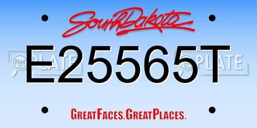 E25565T South Dakota License Plate