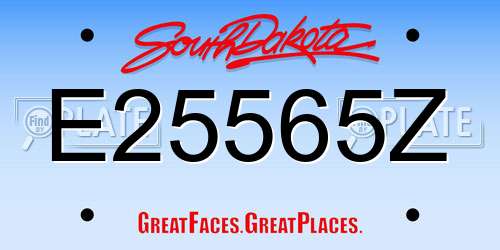 E25565Z South Dakota License Plate
