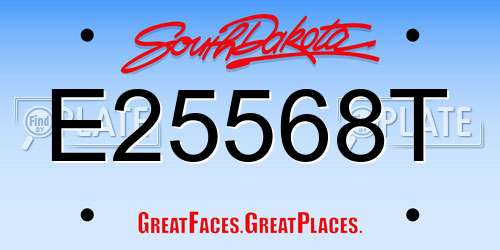 E25568T South Dakota License Plate